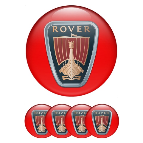 Rover Emblems for Center Wheel Caps Crimson Base Classic Logo Edition