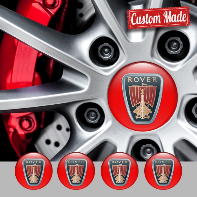 Rover Emblems for Center Wheel Caps Crimson Base Classic Logo Edition ...