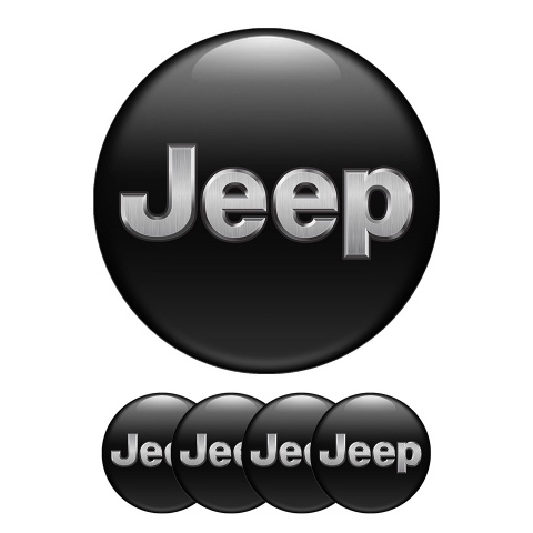 Jeep Wheel Center Caps Emblem Black Classic