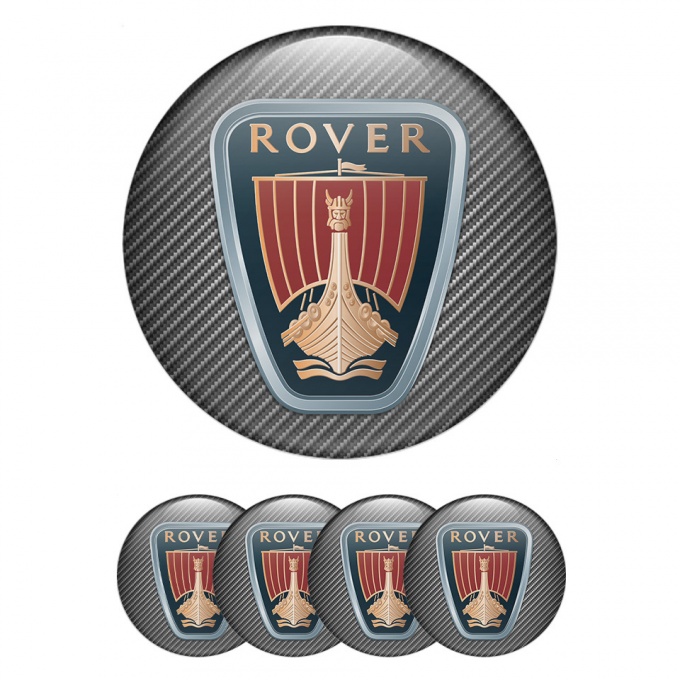 Rover Domed Stickers for Wheel Center Caps Light Carbon Classic Logo