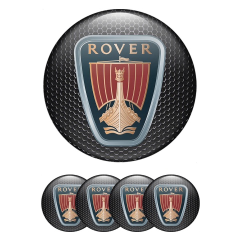 Rover Stickers for Center Wheel Caps Dark Grate Classic Logo Edition