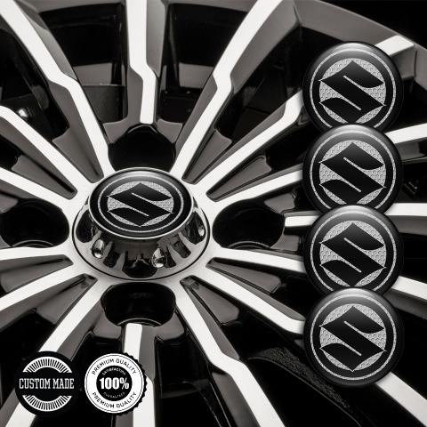 Suzuki Emblems for Center Wheel Caps Grey Honeycomb Black Ring Logo