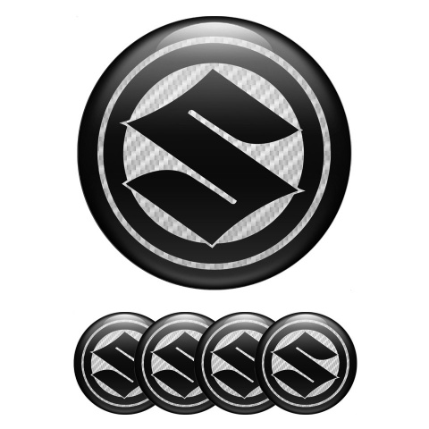 Suzuki Wheel Stickers for Center Caps Grey Honeycomb Black Ring Logo