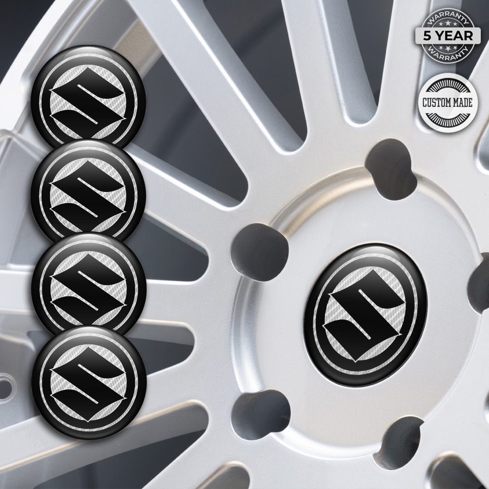 Suzuki Wheel Stickers for Center Caps Grey Honeycomb Black Ring Logo ...
