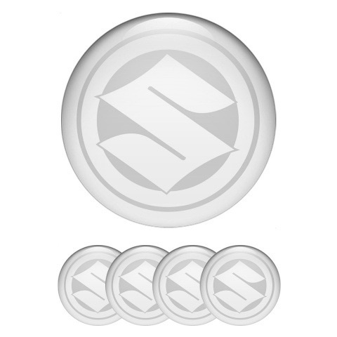 Suzuki Wheel Emblem for Center Caps Grey Base White Ring Logo