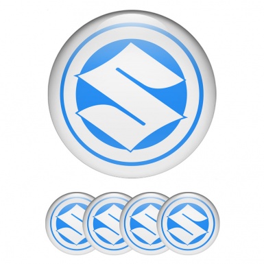 Suzuki Emblem for Wheel Center Caps Blue Base White Ring Logo