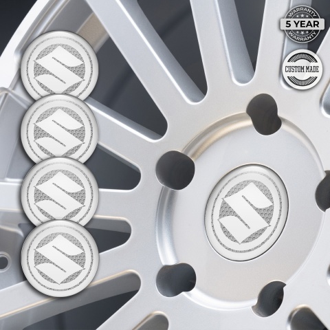 Suzuki Emblem for Center Wheel Caps Grey Honeycomb White Ring Logo