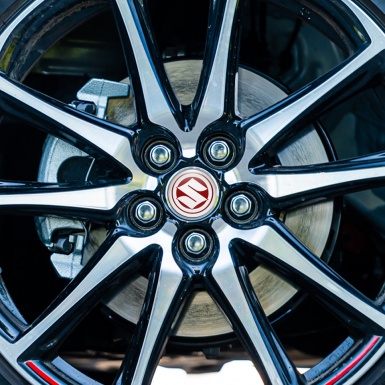 Suzuki Center Wheel Caps Stickers Red Carbon White Ring Logo