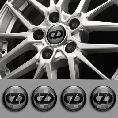 OZ Emblem for Wheel Center Caps Light Carbon Base Black Ring Logo