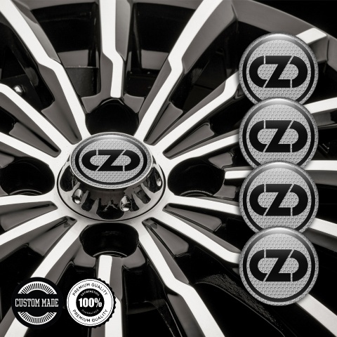 OZ Emblems for Center Wheel Caps Honeycomb Base White Ring Logo