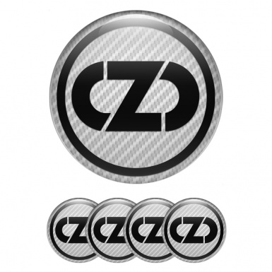 OZ Wheel Stickers for Center Caps Light White Carbon Black Ring Logo