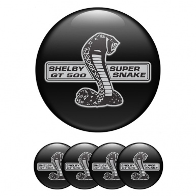 Ford Shelby Wheel Emblem for Center Caps Black Base Grey Cobra