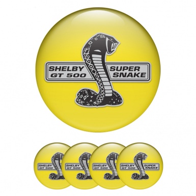 Ford Shelby Emblem for Center Wheel Caps Yellow Base Black Cobra