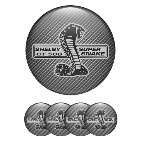 Ford Shelby Emblems for Center Wheel Caps Light Carbon Black Cobra