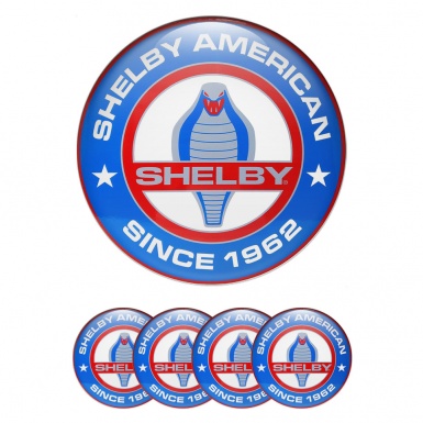 Ford Shelby Center Caps Wheel Emblem Multicolor Print Grey Cobra