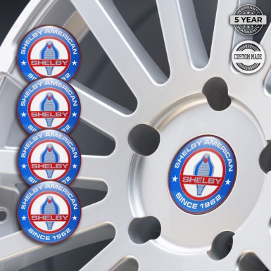 Ford Shelby Center Caps Wheel Emblem Multicolor Print Grey Cobra