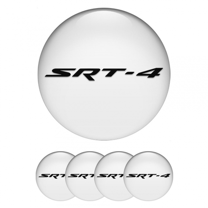 Dodge SRT Wheel Emblem for Center Caps White Base Black Logo