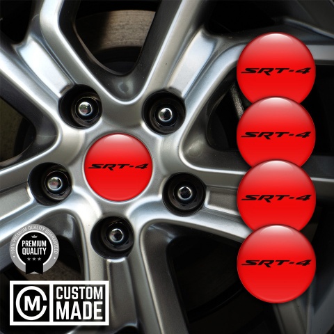 Dodge SRT Stickers for Wheels Center Caps Red Base Black Logo