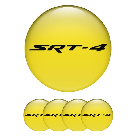 Dodge SRT Stickers for Wheels Center Caps Yellow Base Black Logo