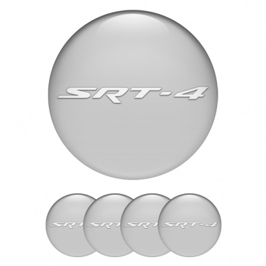 Dodge SRT Emblems for Center Wheel Caps Grey Fill White Logo Design