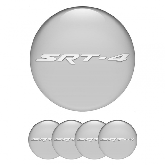 Dodge SRT Emblems for Center Wheel Caps Grey Fill White Logo Design