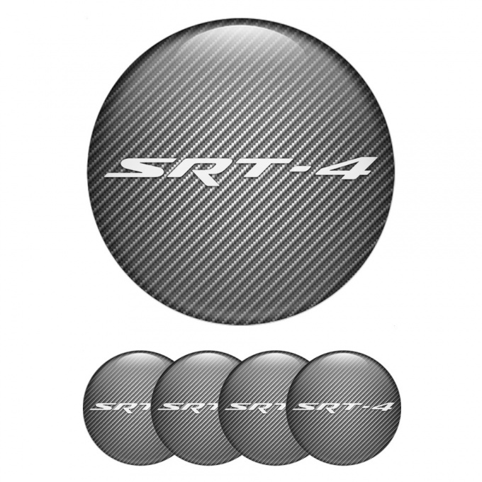Dodge SRT Center Wheel Caps Stickers Light Carbon White Logo Design