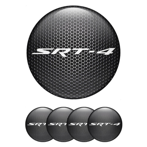 Dodge SRT Wheel Stickers for Center Caps Dark Mesh White Logo