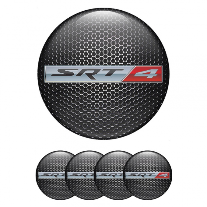 Dodge SRT Emblem for Center Wheel Caps Dark Mesh Metallic Logo