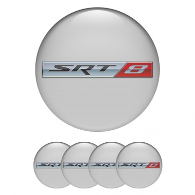 Dodge SRT8 Center Caps Wheel Emblem Grey Base Metal Logo