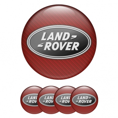 Land Rover Emblem for Wheel Center Caps Red Carbon Monochrome Edition
