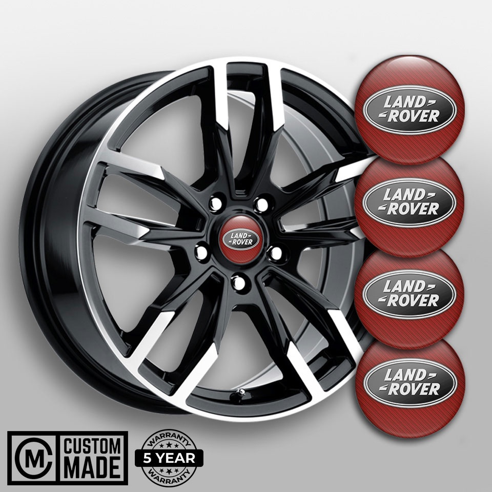 Land Rover Emblem for Wheel Center Caps Red Carbon Monochrome Edition ...