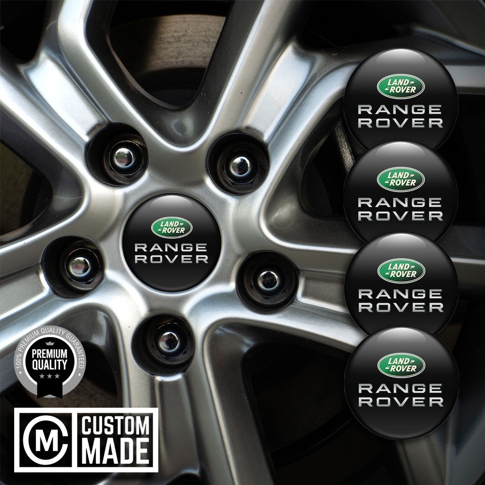 Land Rover Range Emblems for Wheel Center Caps Black Design | Wheel ...