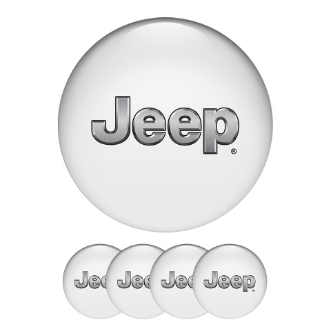 Jeep Silicone Stickers Center Hub White Classic
