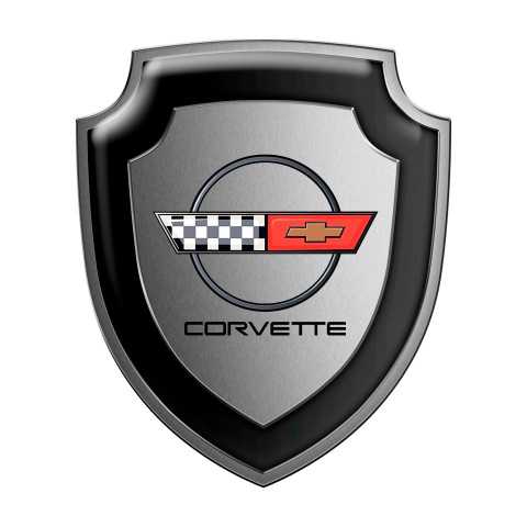 Chevrolet Corvette Silicone Sticker Metal Effect Coloured Logo