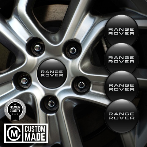 Land Rover Range Silicone Sticker Emblems Center Caps Black Edition