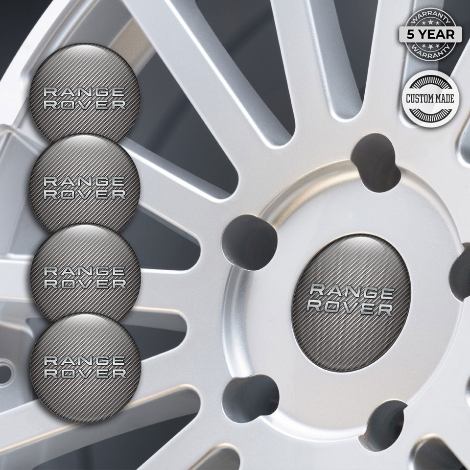 Land Rover Range Silicone Sticker Emblems Center Caps Carbon Edition ...