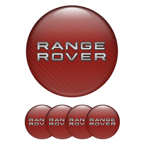 Land Rover Range Silicone Emblems Center Caps Red Carbon Edition