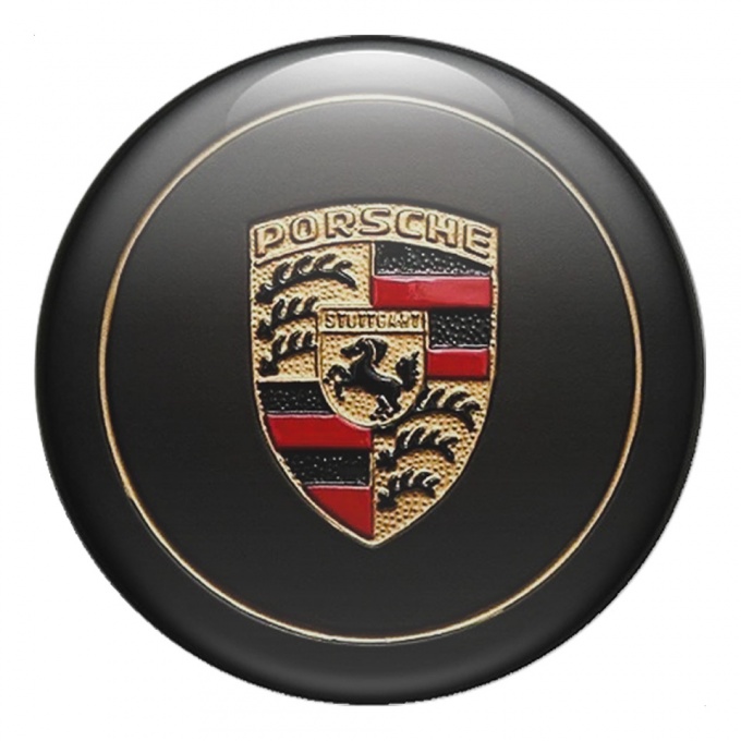 Porsche Emblems for Wheel Center Hub Black Old Style | Wheel Emblems ...