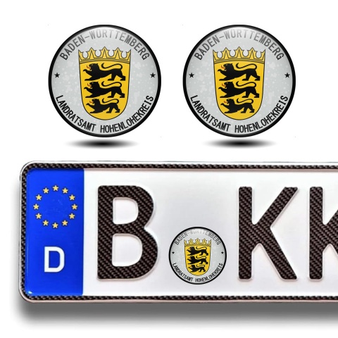 Aufkleber Hohenlohekreis Baden Wurttemberg Plakette 3D Gel Silikon