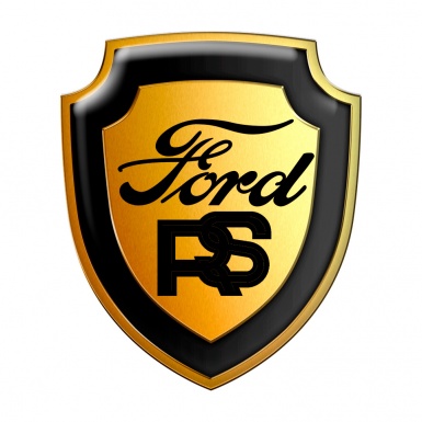 Ford RS Shield Silicone Sticker Emblem Gold Effect