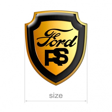 Ford RS Shield Silicone Sticker Emblem Gold Effect