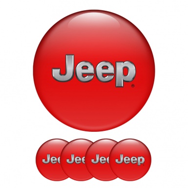 Jeep Domed Stickers Wheel Center Cap Red Style