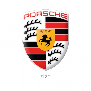 Porsche Emblem White Red Black Design Edition