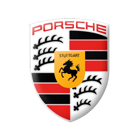 Porsche Emblem White Red Black Design Edition