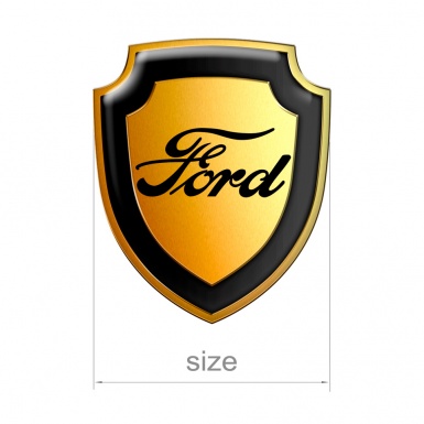 Ford Silicone Sticker Black Classic Logo Gold