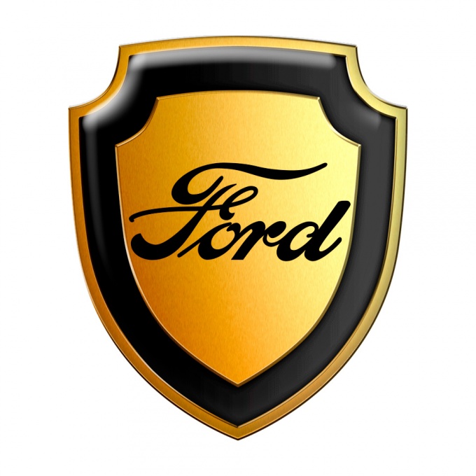 Ford Silicone Sticker Black Classic Logo Gold