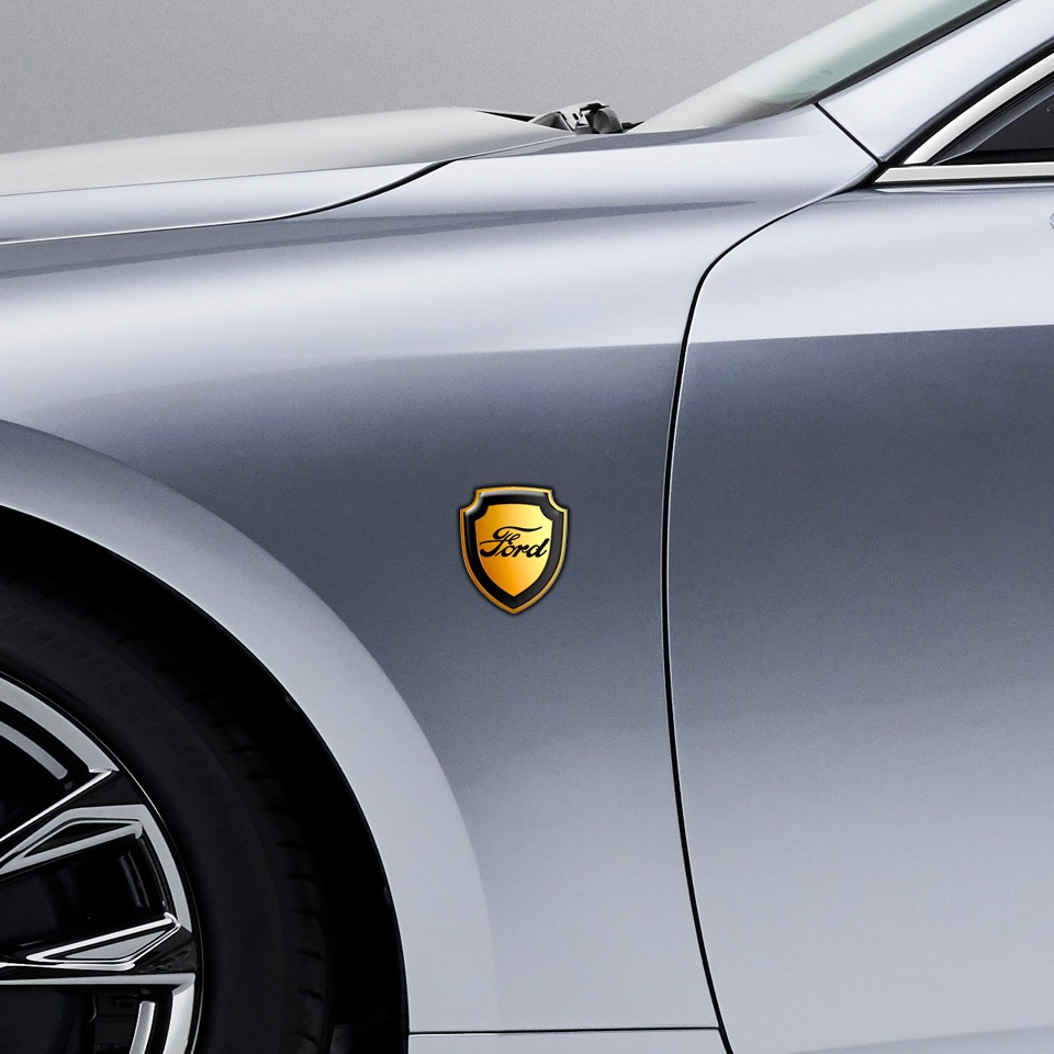 Ford Silicone Sticker Black Classic Logo Gold | Domed Emblems ...