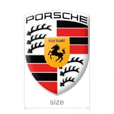 Porsche Emblem Custom Design White Red Black Edition