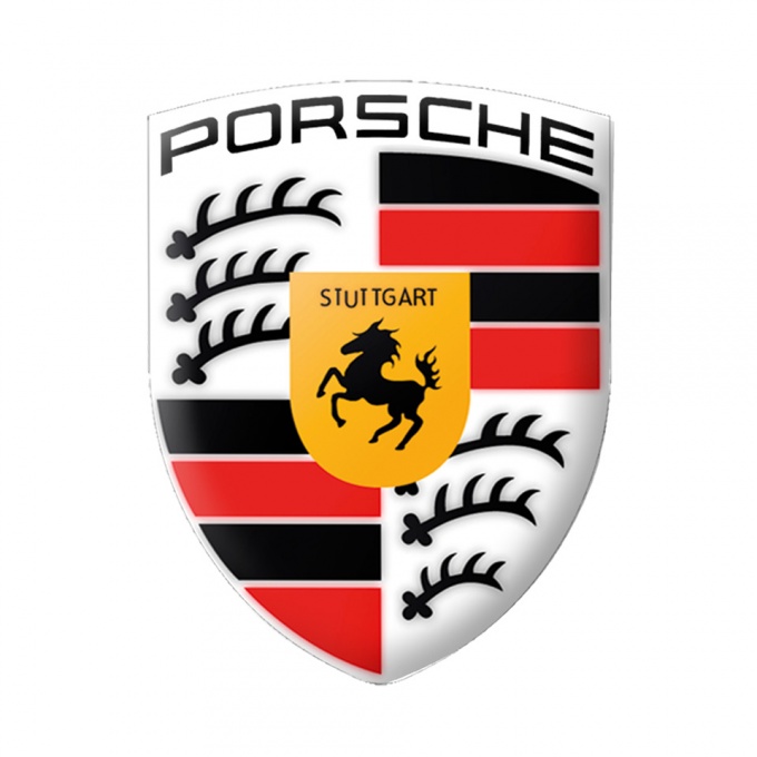 Porsche Emblem Custom Design White Red Black Edition