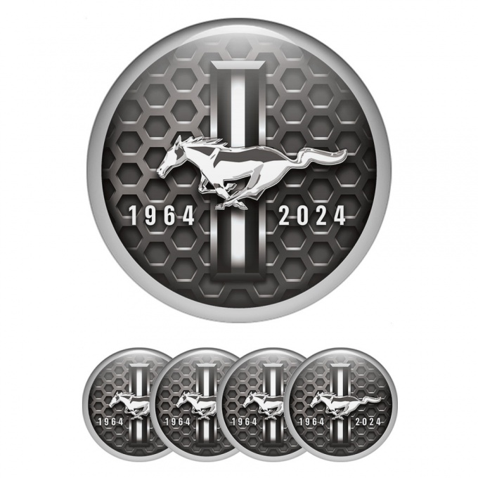 Ford Mustang Emblems for Wheel Emblems Gray